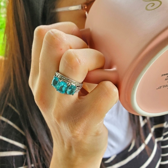 Adira • Apatite & Diamond Ring